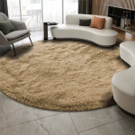 Strado Strado Shaggy Round Carpet 140x140 CappuccinoCamel (Light brown