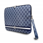 Dkny Checkered Pattern and Stripe Laptop Sleeve 13/ 14" Blue