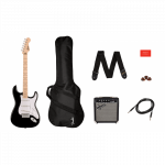 Squier Sonic Stratocaster Pack Maple Fingerboard, Black Kitarrikomplekt