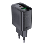 Adaptrid Acefast  Acefast A78 Charger Network GaN USB-A / USB-C PD 20W - Black