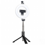 Selfie pulk iLike X2 LED 16cm Rechargeable Selfie Lamp with BT Remote & Handle + Floor Stand 20-90cm + Phone Holder