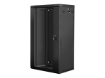 Serverid Lanberg Rack cabinet 19" wall-mount 22U/600x450 (flat pack) with glass door V2, black |