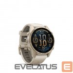 Nutikell Garmin  Fenix 8 &ndash; 43 mm, AMOLED Sapphire, Soft Gold with Fog grey/dark sandstone silicone band/ 010-02903-11