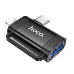 Kaabel Hoco Adapter OTG 2in1 USB C / Lightning to USB A Hoco UA31F black