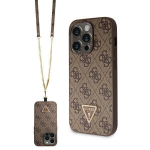 Tagakaaned Guess  Guess GUHCP14LP4TDSCPW case for iPhone 14 Pro - brown Crossbody 4G Metal Logo