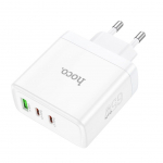 Adaptrid Hoco  Phone charger Hoco 2 x USB C + USB A GaN QC PD 65W N30 white