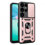 Muud kaubad Hurtel Hybrid Armor Camshield with Camera Cover and Metal Ring for Samsung Galaxy S25 Ultra - Pink