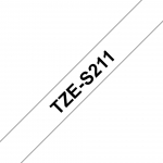 Tarvikud ja tarvikud Brother TZe-S211 Strong Adhesive Laminated Tape Black on White, TZe, 8 m, 6 mm