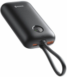 V&auml;line aku swissten  Swissten Voltbox 35W Ārējās uzlādes Baterija 10000 mAh ar iebūvētiem USB-C un Lightning kabeļiem