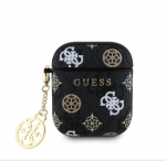 Korpus k&otilde;rvaklappidele Guess - AirPods 1/2 PU 4G Peony Charm Case Black