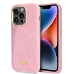 Tagakaaned Guess  Guess Croco Collection case for iPhone 14 Pro - pink