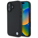 Muu telefoni lisavarustus BMW  BMW Sign Leather Diamond Metal Logo MagSafe iPhone 16 Case - Black