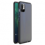 Tagakaaned Hurtel  Spring Case clear TPU gel protective cover with colorful frame for Xiaomi Redmi Note 10 5G / Poco M3 Pro black