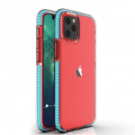 Tagakaaned Hurtel  Spring Case clear TPU gel protective cover with colorful frame for iPhone 13 Pro light blue