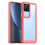 Tagakaaned Hurtel  Outer Space Case Xiaomi Poco F4 5G cover with a flexible frame red