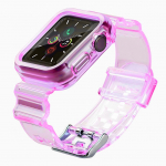 Tagakaaned Hurtel  Silicone Band Strap Bracelet Case Strap Light Set for Apple Watch 38mm - Red