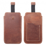 Case universaalne kaitse&uuml;mbris OEM  Slip-in phone case leather sleeve with pull-up Royal for iPhone 6 / 7 / 8 Crazy Horse size L brown