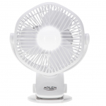 Ventilaator Adler Rechargeable fan with clip | AD 7335 | Table Fan | 6 W | Diameter 12.7 cm | Number of speeds 3 | Oscillation | White