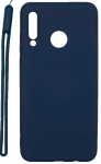 Tagakaaned Evelatus Huawei P30 Lite Soft Touch Silicone Case with Strap Dark Blue