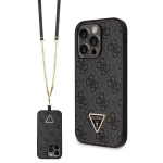 Tagakaaned Guess  Guess GUHCP14LP4TDSCPK case for iPhone 14 Pro - black Crossbody 4G Metal Logo