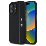 Muu telefoni lisavarustus BMW BMW BMHMP16S23SHEB iPhone 16 6.1" black/black hardcase Silicone Hexagon Blue Line MagSafe
