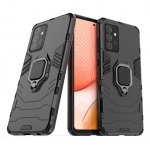 Tagakaaned Hurtel  Ring Armor Case Kickstand Tough Rugged Cover for Samsung Galaxy A72 4G black