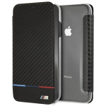 Tagakaaned BMW  BMW Carbon Tricolor Stripe iPhone XS Max Case - Black