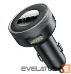 FM modulaator Baseus FM transmitter car charger LED 2x USB / 3.5mm jack wireless MP3 player Bluetooth 5.0 3.4A Black