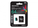 M&auml;lukaardid ADATA  ADATA 64GB Micro SDXC UHS-I U3 V30S + Ad