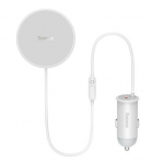 Automaatne hoidja Baseus Wireless car charger with MagSafe 15W holder for air vent + USB Type C 25W White