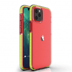Tagakaaned Hurtel  Spring Case clear TPU gel protective cover with colorful frame for iPhone 13 mini yellow