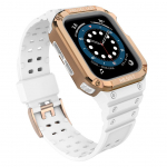 Tagakaaned Hurtel  Protect Strap Band for Apple Watch 38/40/41mm Armored Case Strap - White, Rose Gold