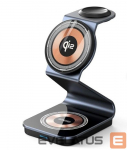 Juhtmeta laadija Duzzona W21 3-in-1 15W Wireless Charging Stand Tel&eacute;fono Auricador de Auriculares Cargador (certificado Qi2) Black