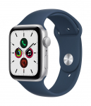 Nutikell Apple Watch SE GPS 44mm Silver Aluminium Case with Sport Band Abyss Blue