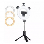 Selfie pulk CP X4 LED 16cm Rechargeable Selfie Lamp with BT Remote & Handle + Floor Stand 20-90cm + Phone Holder