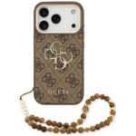 Tagakaaned Guess  Guess 4G Strap 4G Classic Logo Metal Trims Case for iPhone 18 Pro / 17 Pro - Brown