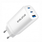 Adaptrid Evelatus  65W Max Fast Charger EU USB-C1/USB-C1/USB-A White