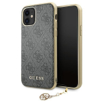 Tagakaaned Guess  Guess GUHCN61GF4GGR iPhone 11 6.1" / Xr grey/gray hard case 4G Charms Collection
