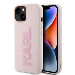 Tagakaaned Karl Lagerfeld  Karl Lagerfeld 3D Rubber Glitter Logo case for iPhone 15 Plus - pink