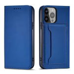 Tagakaaned Hurtel - Magnet Card Case case for iPhone 14 Pro Max flip cover wallet stand blue