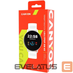 Nutikell Canyon  CANYON Lollypop SW-63, Smart watch, 1.3inches IPS full touch screen, Round watch, IP68 waterproof, multi-sport mode, BT5.0, compatibility with iOS and android, Silver white, Host: 25.2*42.5*10.7mm, Strap: 20*250mm, 45g
