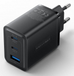 Laadijad ja juhtmed Vention  MOBILE CHARGER WALL 65W USB/3P BLACK FERB0-EU