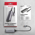 &Uuml;leminek Axagon  AXAGON ADE-TXPD USB-C USB3.2 Gen 1 -  Gigabit Ethernet + PD 100W  Switch comp.  metal  grey