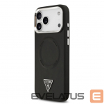 Tagakaaned Guess Apple iPhone 17 Pro Max PU Leather Triangle Logo MagSafe Case Black