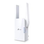 Ruuterid TP-Link  | AX3000 Mesh WiFi 6 Extender | RE705X | 802.11ax | Mesh Support Yes | 2402+574  Mbit/s | Ethernet LAN (RJ-45) ports 1 | No mobile broadband | MU-MiMO No | Antenna type 2x External