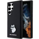 Tagakaaned Karl Lagerfeld  Karl Lagerfeld Silicone Choupette Metal Pin case for Samsung Galaxy S23 Ultra - black