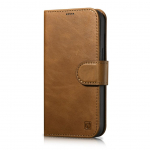 Tagakaaned iCarer  iCarer Oil Wax Wallet Case 2in1 Cover iPhone 14 Plus Anti-RFID Leather Flip Case Brown (WMI14220723-TN)