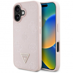 Muud kaubad Guess  Guess Grained Hot Stamp Peony Triangle Logo MagSafe iPhone 16 Case - Pink