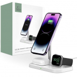 Dokkimisjaamad Tech-Protect Tech-Protect QI15W-A22 MagSafe inductive charger with 3in1 MagSafe stand for smartphone / Apple Watch / AirPods - white