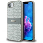 Tagakaaned DKNY  DKNY Repeat Texture Pattern with Tonal Stripe iPhone 16e Case - Beige